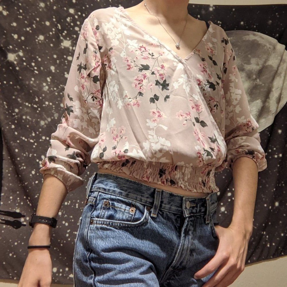 Light Pink Floral Blouse